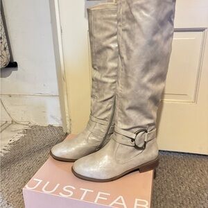 JustFab Women's Over the Knee Cream Boots